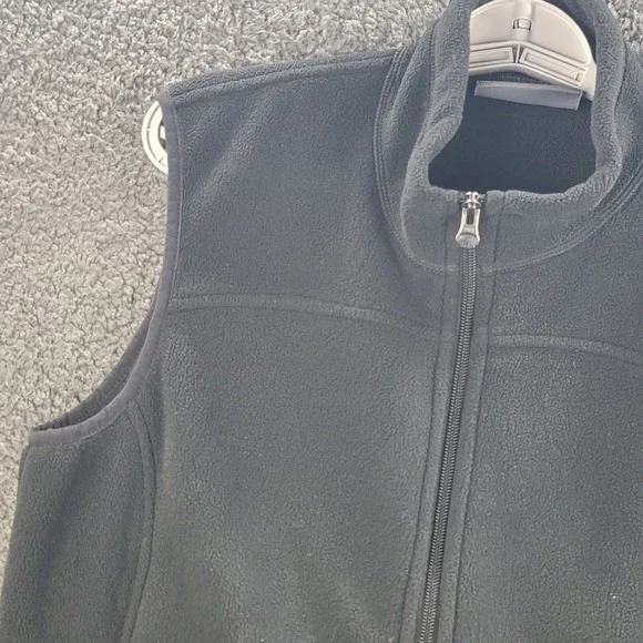 REI Polartec Vest Black Womens Large Fleece Full Zip Sweater Zip Pockets Casual - Picture 6 of 16